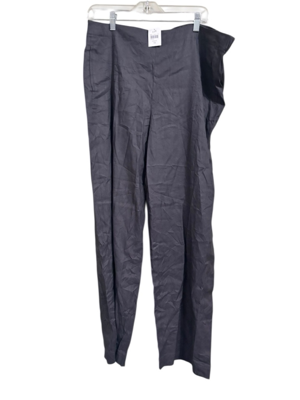New JJILL SZ 18 GREY LINEN PULLON PANTS